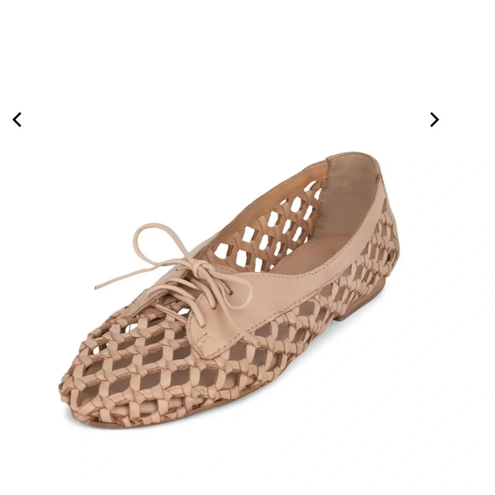 Jeffrey Campbell Zahra Women's Tan Woven Flats - Picture 3 of 6